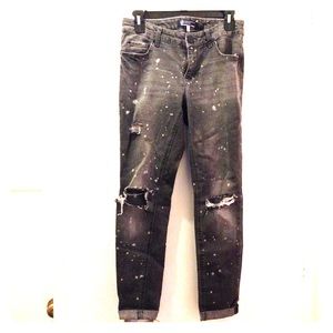 High waisted jeans factory distressed size M grey